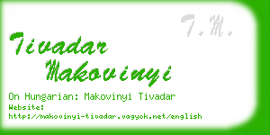 tivadar makovinyi business card